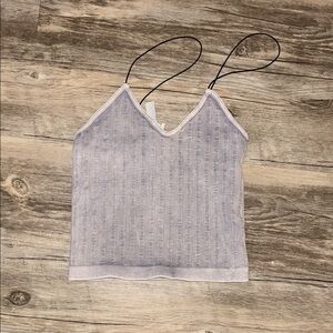 Women's Ribbed Knit Tank Top - Gray